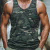 Men's Casual V-Neck Camouflage Tank Top 05222961F sold by Manly