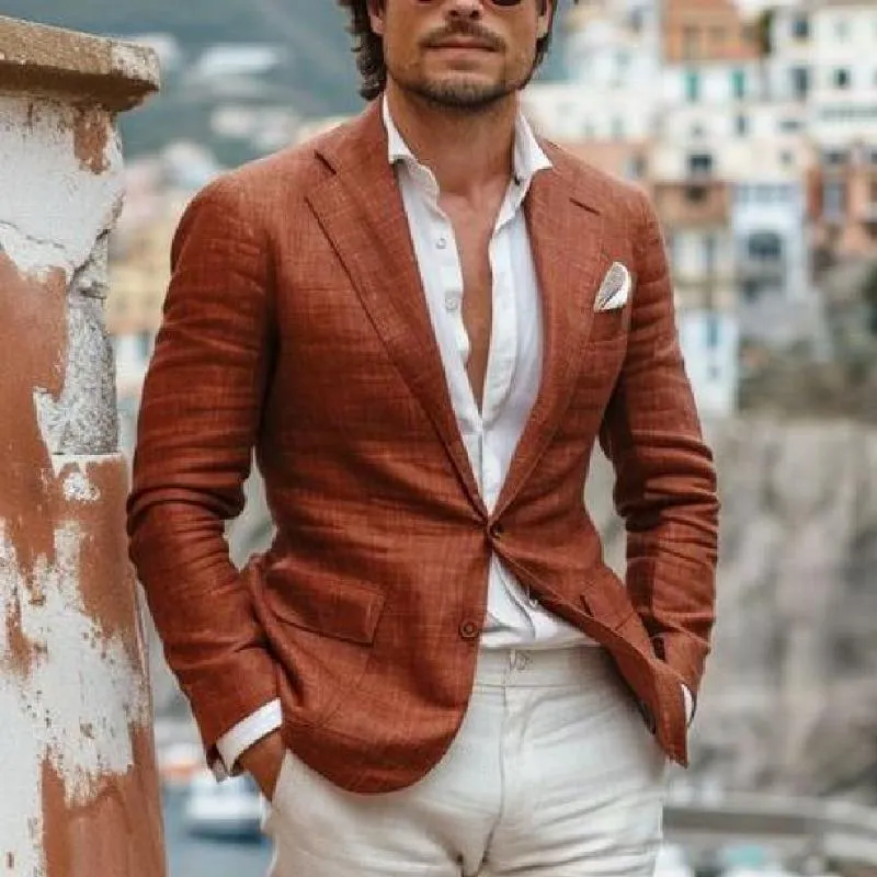 Men's Classic Casual Single Breasted Linen Blazer 50851933K sold by Manly product image thumbnail 2