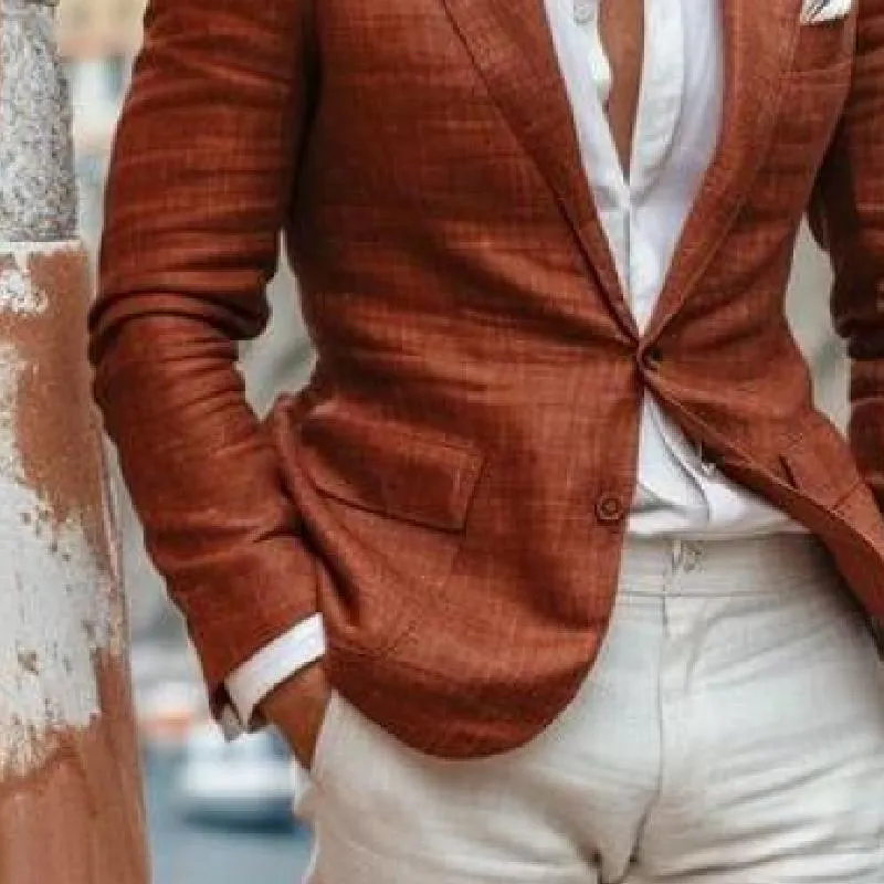 Men's Classic Casual Single Breasted Linen Blazer 50851933K sold by Manly product image thumbnail 4