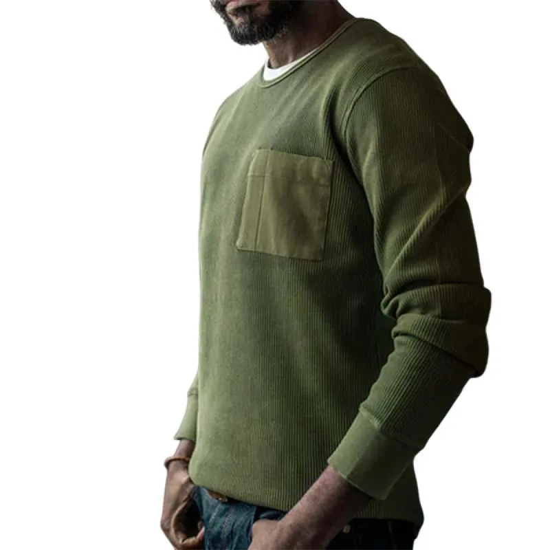 Men's Classic Casual Patchwork Pocket Knitted Long Sleeve T-Shirt 10572771K sold by Manly