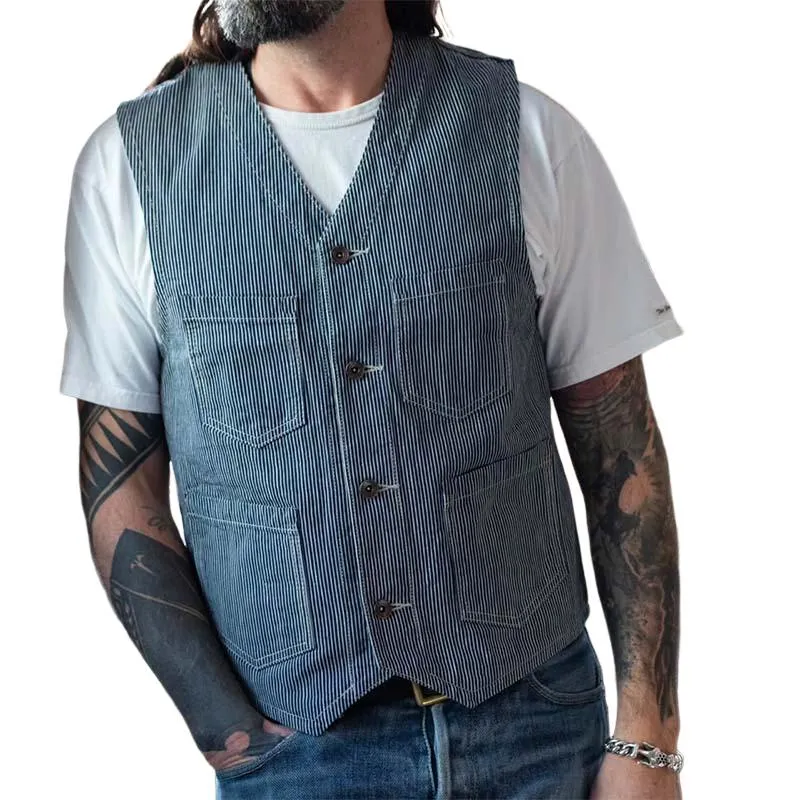 Men's Classic Retro Vertical Striped Work Vest 43181283K sold by Manly