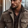 Men's Slim Fit Lapel Multi-pocket Jacket 15706756X sold by Manly