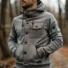Men's Casual Loose Multi-pocket Hooded Jacket 88247522X sold by Manly