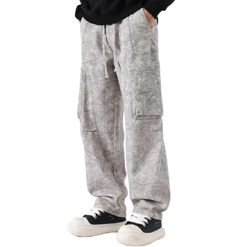 Men's Retro Loose Straight Casual Pants 12985659F sold by Manly