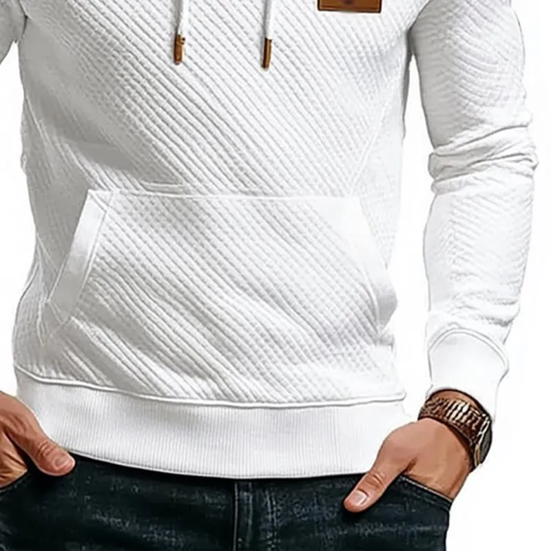 Men's Diamond Check Casual Solid Color Hoodie 43887579X sold by Manly product image thumbnail 3