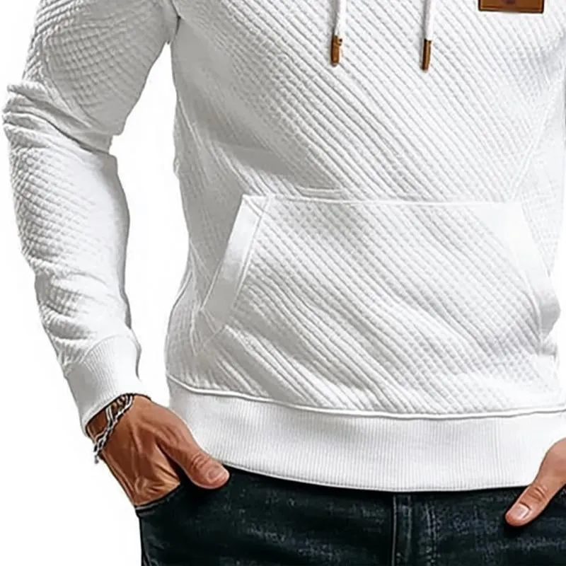 Men's Diamond Check Casual Solid Color Hoodie 43887579X sold by Manly product image thumbnail 2