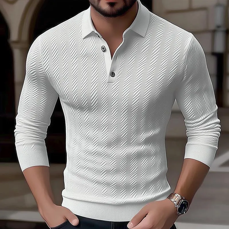 Men's Solid Color Lapel Long Sleeve Casual Polo Shirt 30981542Z sold by Manly product image thumbnail 2