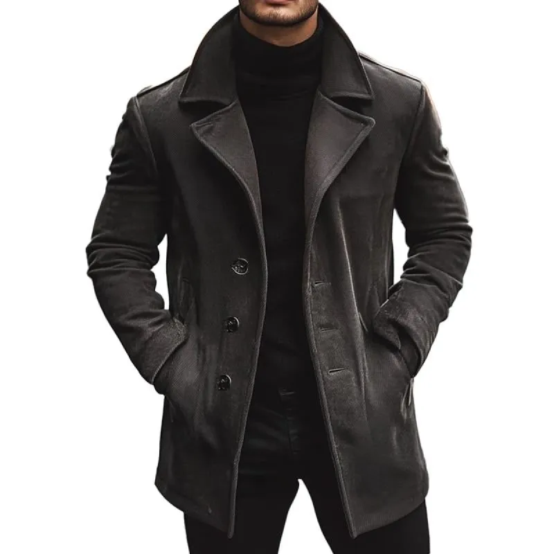 Men's Vintage Solid Color Corduroy Lapel Coat 23465820X sold by Manly