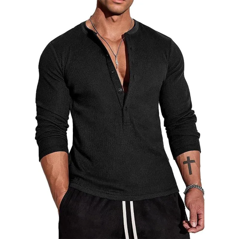 Men's Waffle Crew Neck Long Sleeve T-Shirt 17528852X sold by Manly