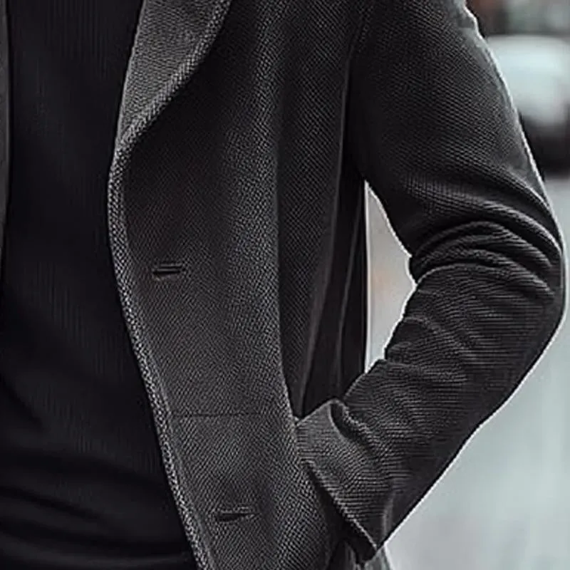 Men's Solid Color Lapel Loose Coat 60156628X sold by Manly product image thumbnail 3