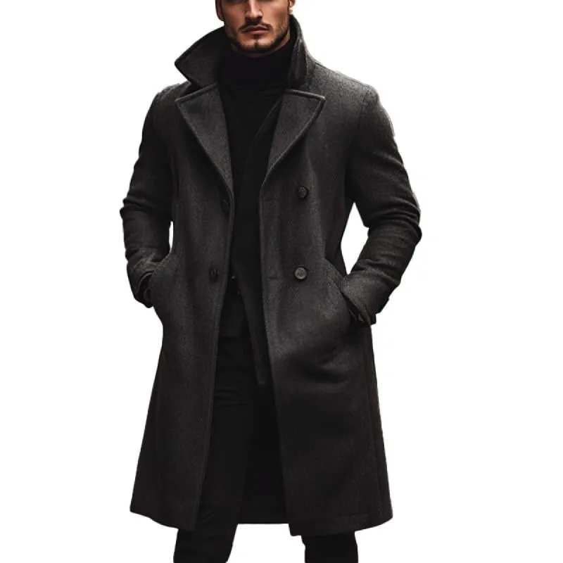 Men's Casual Loose Solid Color Long Coat 52261489X sold by Manly