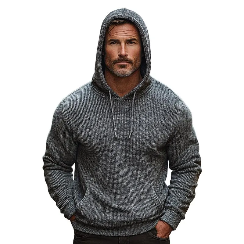 Men's Casual All-match Waffle Hoodie 98679499F sold by Manly
