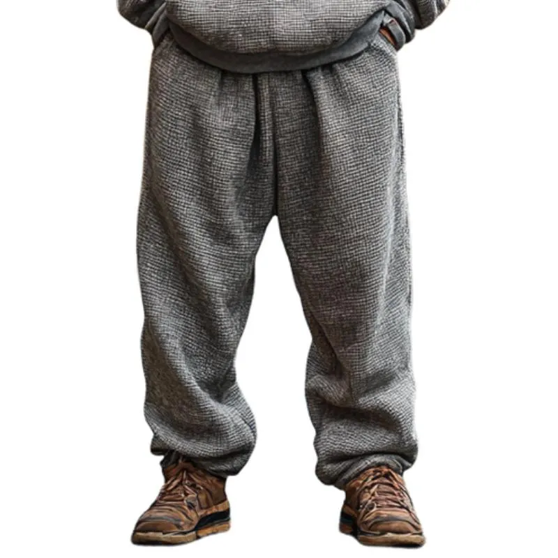 Men's Classic Casual Waffle Hoodie and Casual Pants Two-piece Set 70105652F sold by Manly product image thumbnail 3