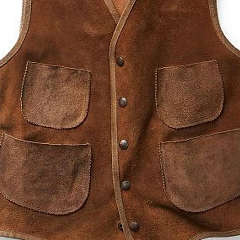 Men's Vintage Brown Suede Vest 24564543U sold by Manly product image thumbnail 2