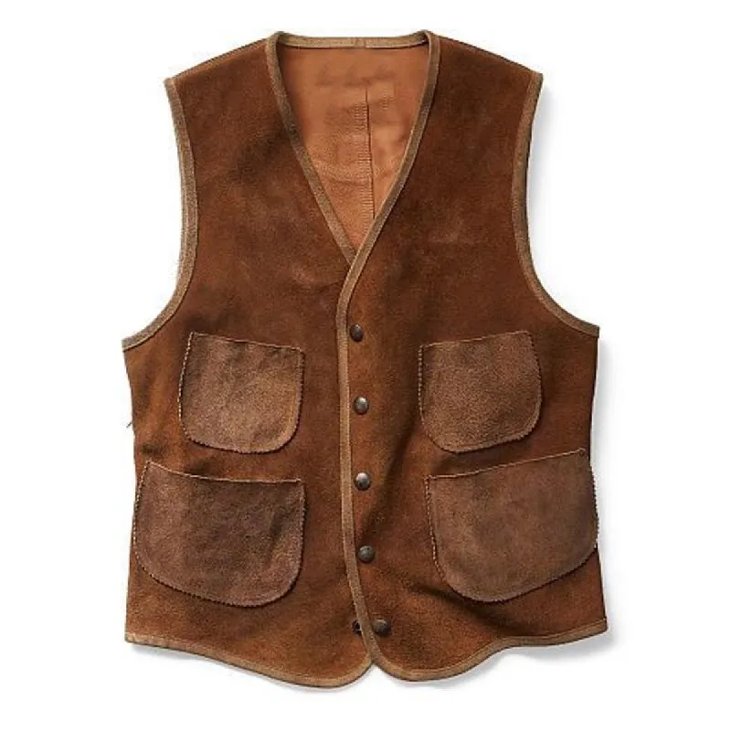 Men's Vintage Brown Suede Vest 24564543U sold by Manly