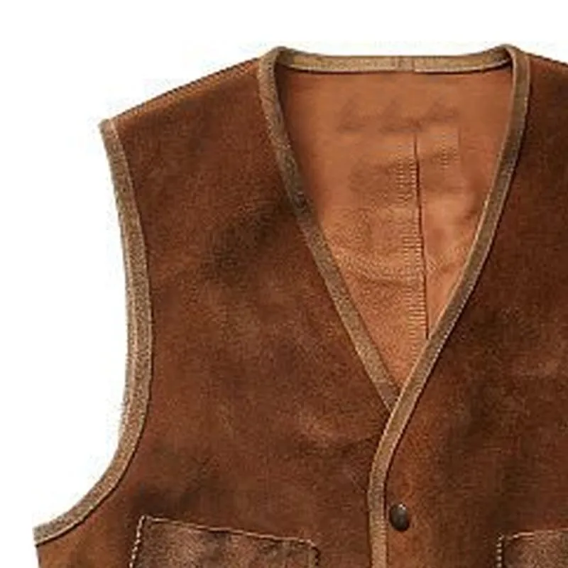 Men's Vintage Brown Suede Vest 24564543U sold by Manly product image thumbnail 3