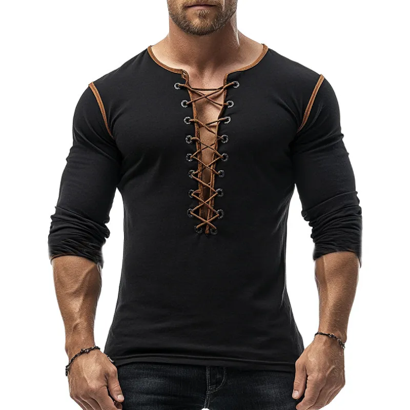 Men's Retro Tie Long Sleeve T-Shirt 05752862U sold by Manly