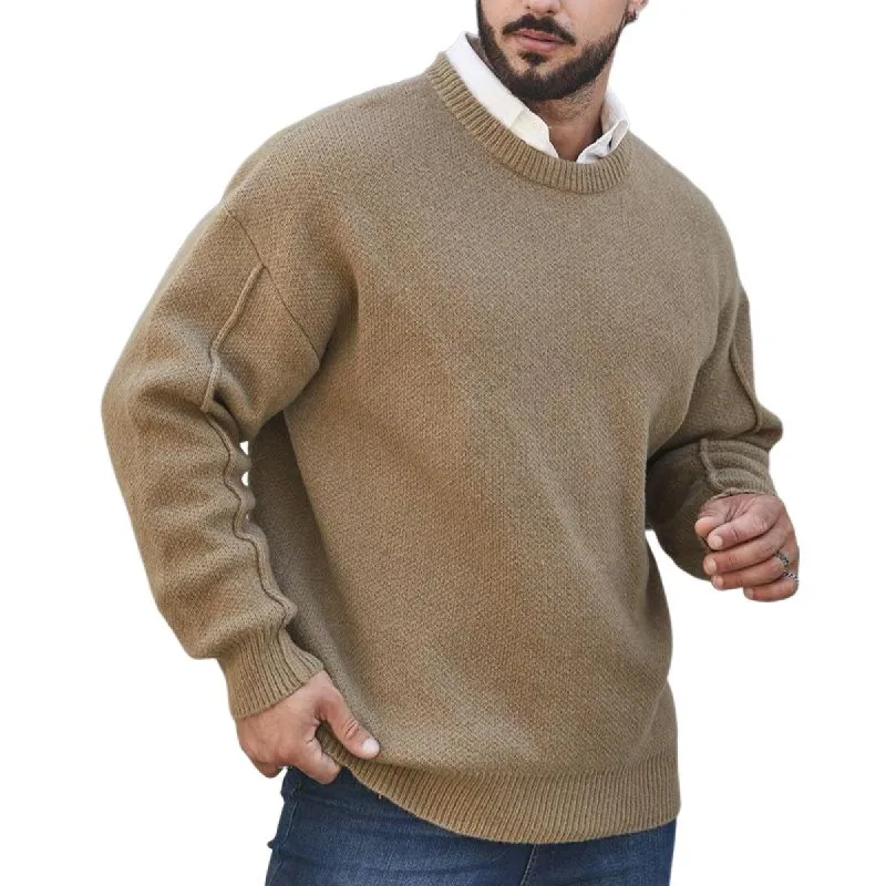 Men's Vintage Khaki Crewneck Knit Sweater 05505367U sold by Manly