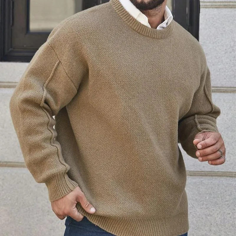 Men's Vintage Khaki Crewneck Knit Sweater 05505367U sold by Manly product image thumbnail 2