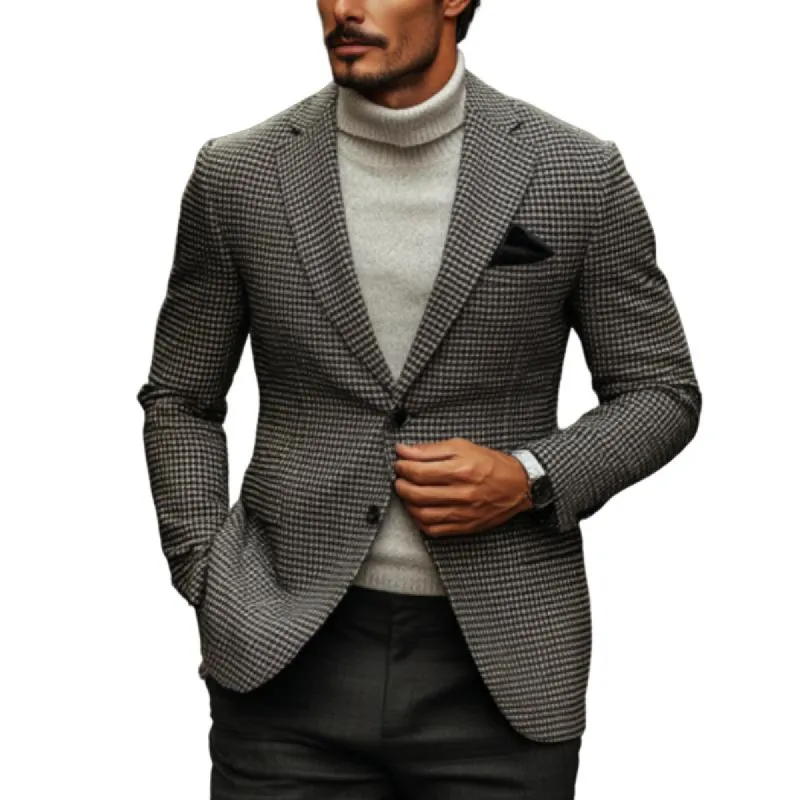 Men's Classic Casual Single Breasted Houndstooth Slim Fit Blazer 98463330K sold by Manly