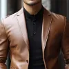 Men's Classic Casual Two Button Slim Fit Leather Blazer 03735451K sold by Manly