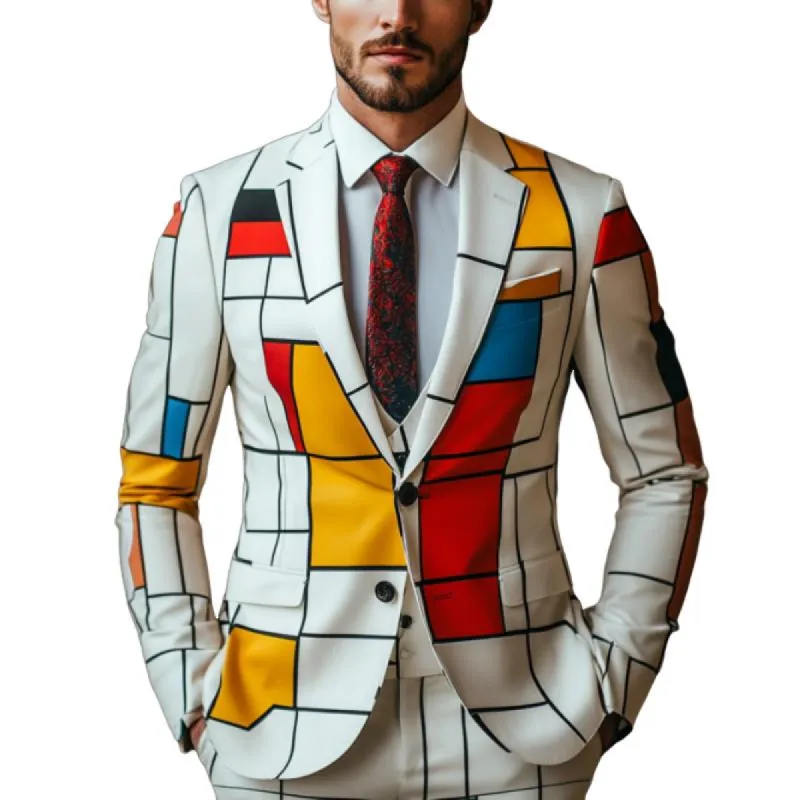 Men's Classic Retro Artist Print Slim Fit Single Breasted Blazer 78309817K sold by Manly