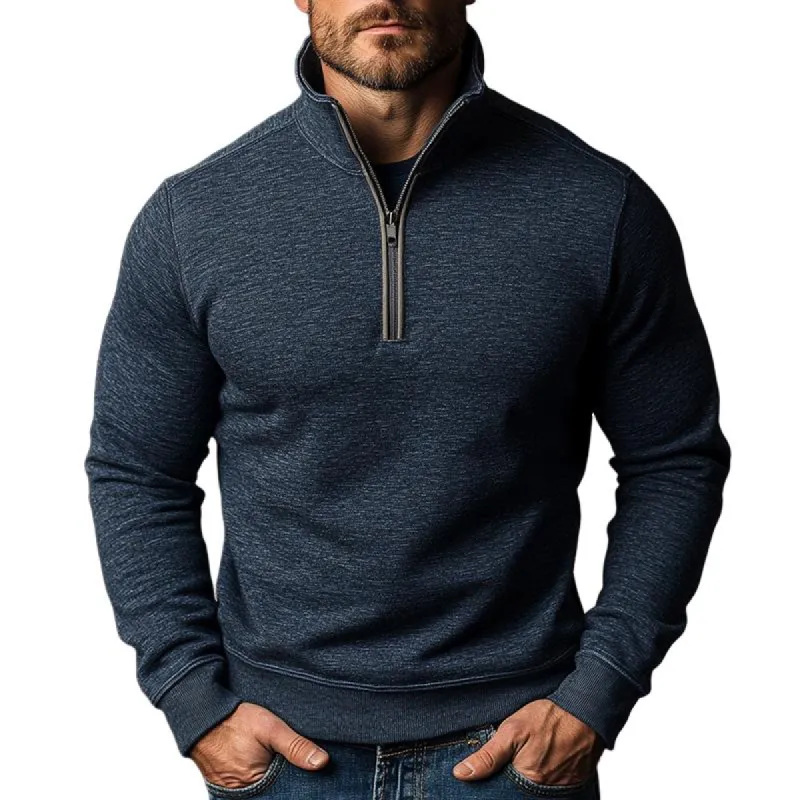 Men's Retro Casual Multicolored Zipper Stand Collar Sweatshirt 87913775TO sold by Manly
