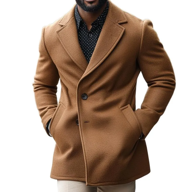 Men's Vintage Casual Solid Color Single Breasted Lapel Jacket 08061814TO sold by Manly