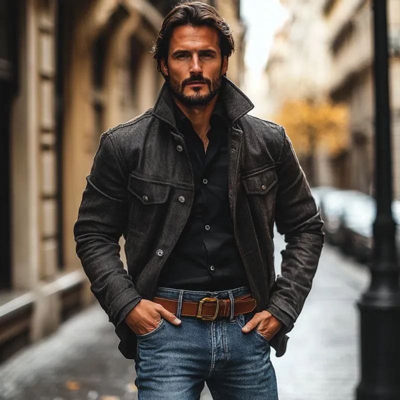 Men's Vintage Twill Cotton Lapel Multi-Pocket Loose Work Coat 29790074M sold by Manly product image thumbnail 4