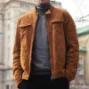 Men's Suede Snap Collar Zip-Up Jacket 12764929U sold by Manly