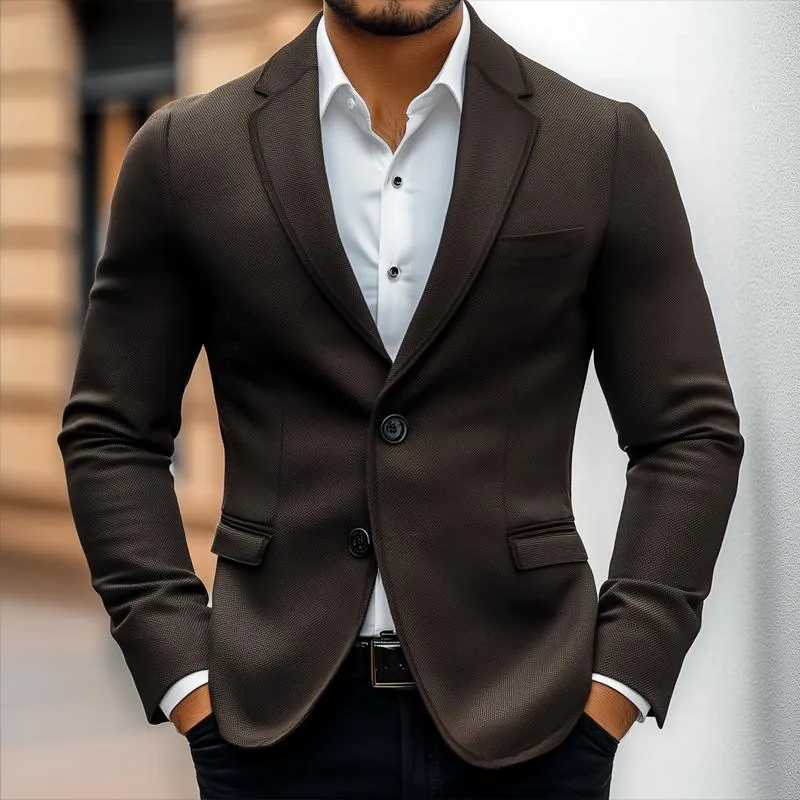 Men's Vintage Solid Color Notch Lapel Two Buttons Casual Blazer 76578281Z sold by Manly product image thumbnail 2