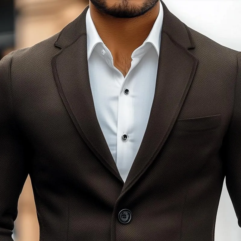 Men's Vintage Solid Color Notch Lapel Two Buttons Casual Blazer 76578281Z sold by Manly product image thumbnail 3