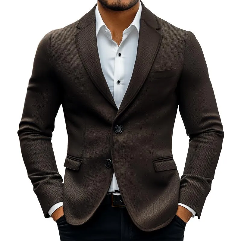 Men's Vintage Solid Color Notch Lapel Two Buttons Casual Blazer 76578281Z sold by Manly