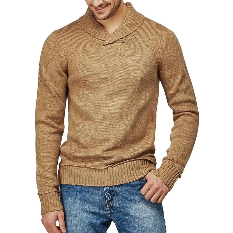 Men's Casual Knitted Lapel Sweater 55175543X sold by Manly
