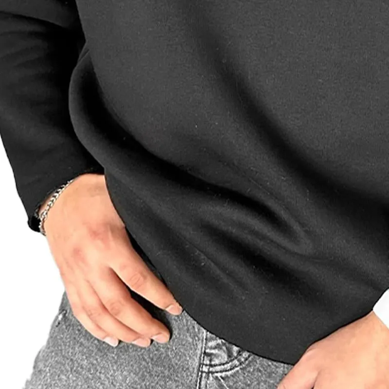 Men's Solid Color Loose Round Neck Long Sleeve T-shirt 00639858X sold by Manly product image thumbnail 3