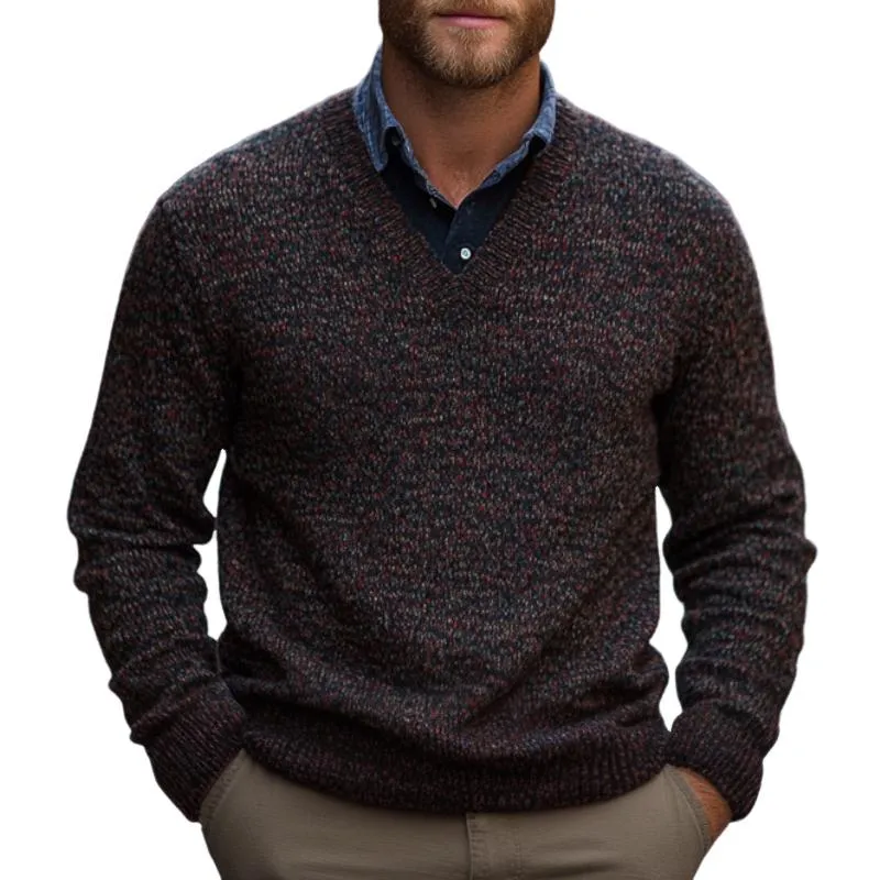 Men's Casual V-neck Knitted Sweater 23132359F sold by Manly