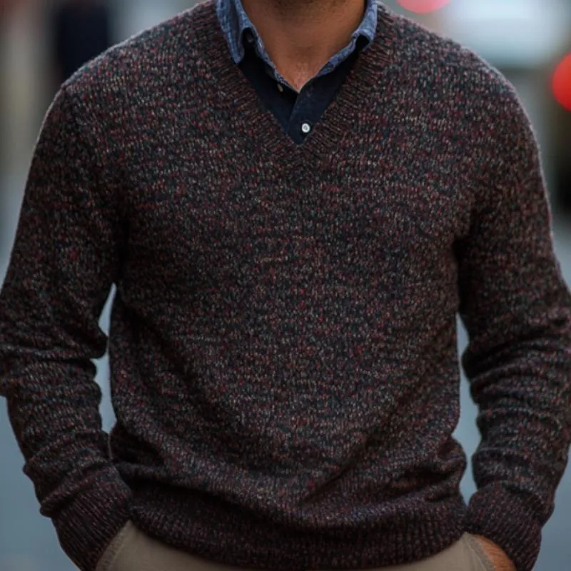 Men's Casual V-neck Knitted Sweater 23132359F sold by Manly product image thumbnail 3