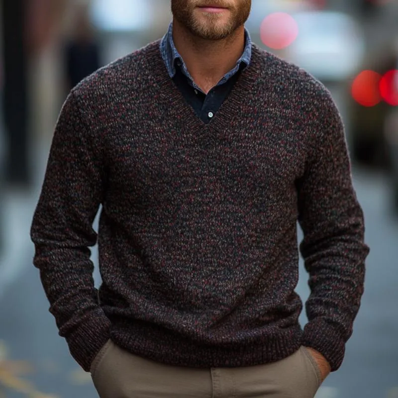 Men's Casual V-neck Knitted Sweater 23132359F sold by Manly product image thumbnail 2