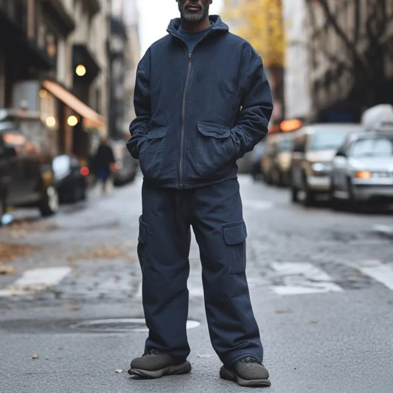 Men's Casual Multi-pocket Hoodie and Casual Pants Two-piece Set 24244662F sold by Manly product image thumbnail 4