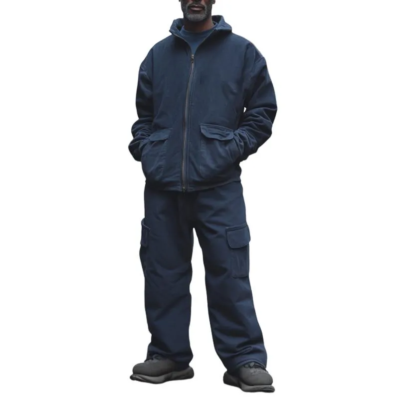 Men's Casual Multi-pocket Hoodie and Casual Pants Two-piece Set 24244662F sold by Manly