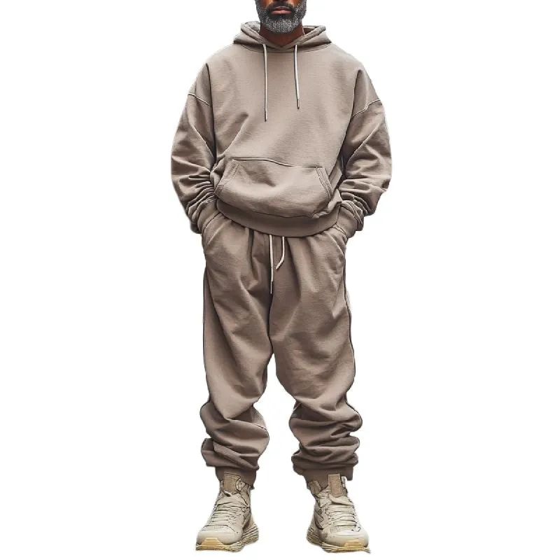 Men's Outdoor Leisure Hoodie and Casual Pants Two-piece Set 37059166F sold by Manly