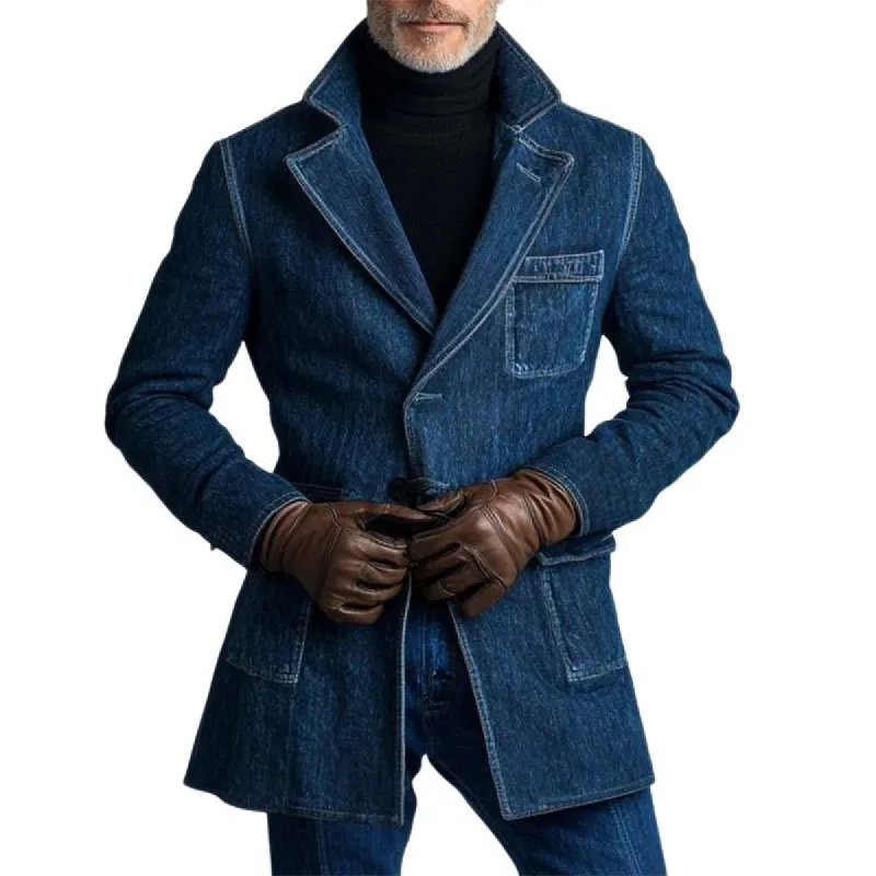 Men's Classic Retro Slim Fit Multi-Pocket Denim Blazer 12305445K sold by Manly