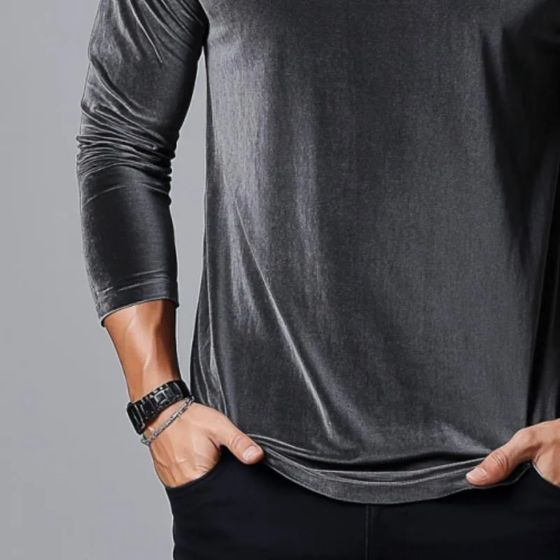 Men's Classic Casual Slim Fit Velvet Long Sleeve T-Shirt 68268916K sold by Manly product image thumbnail 4