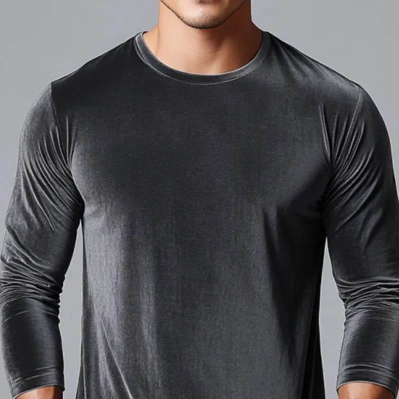 Men's Classic Casual Slim Fit Velvet Long Sleeve T-Shirt 68268916K sold by Manly product image thumbnail 3