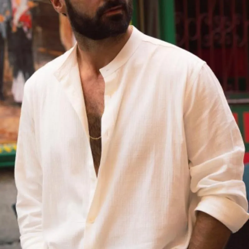 Men's Classic Casual Linen Long Sleeve Shirt 38166589K sold by Manly product image thumbnail 3