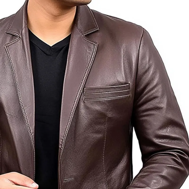 Men's Vintage Solid Leather Blazer 33548298X sold by Manly product image thumbnail 2