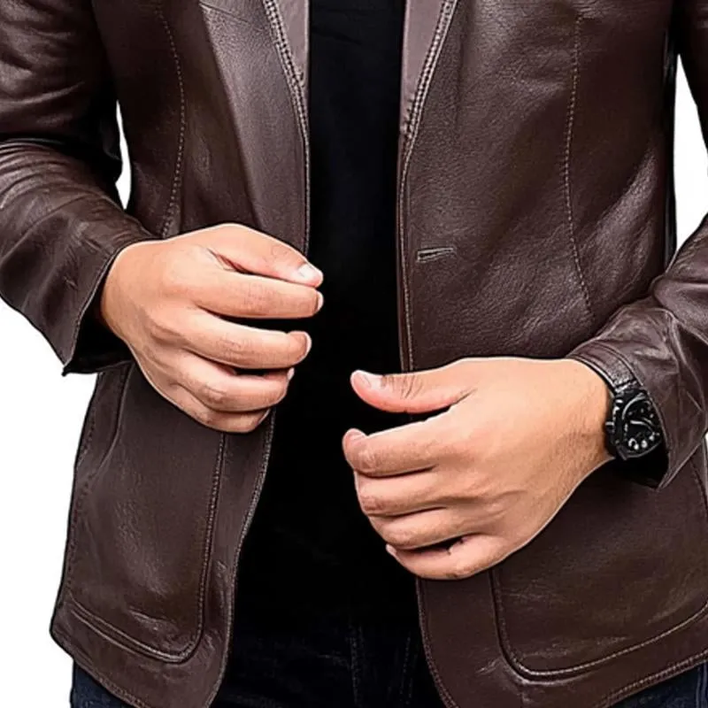 Men's Vintage Solid Leather Blazer 33548298X sold by Manly product image thumbnail 3