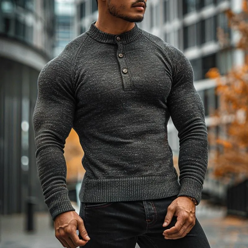 Men's Vintage Knitted Stand Collar Sweater 68087978X sold by Manly product image thumbnail 2