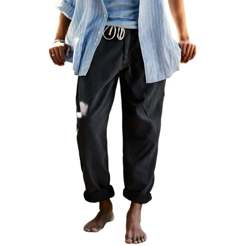 Men's Casual Solid Color Drawstring Straight Pants 79848828Y sold by Manly