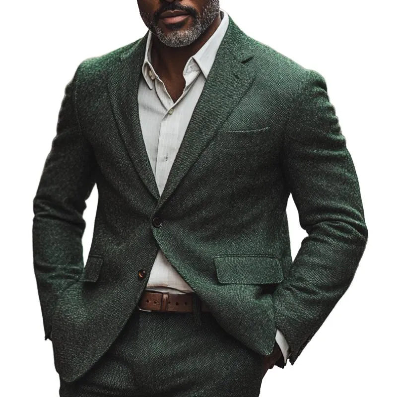 Men's Casual Versatile Lapel Two-button Blazer 37866622F sold by Manly